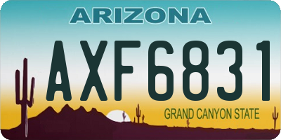 AZ license plate AXF6831