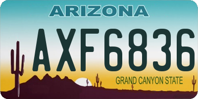 AZ license plate AXF6836