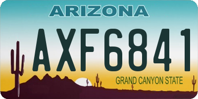 AZ license plate AXF6841
