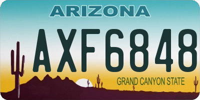 AZ license plate AXF6848