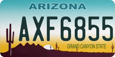 AZ license plate AXF6855