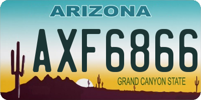 AZ license plate AXF6866