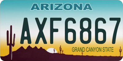 AZ license plate AXF6867