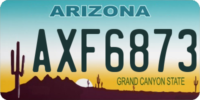 AZ license plate AXF6873