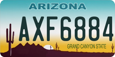 AZ license plate AXF6884