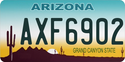 AZ license plate AXF6902