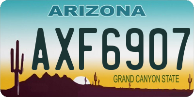 AZ license plate AXF6907