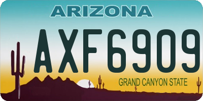 AZ license plate AXF6909