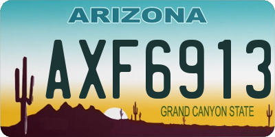 AZ license plate AXF6913