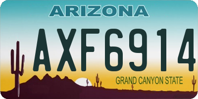 AZ license plate AXF6914