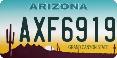 AZ license plate AXF6919
