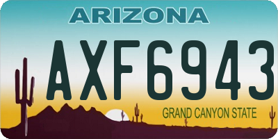 AZ license plate AXF6943