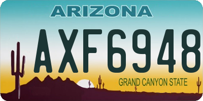 AZ license plate AXF6948
