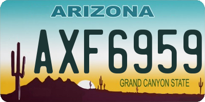 AZ license plate AXF6959