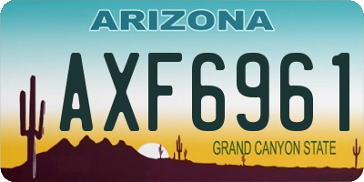 AZ license plate AXF6961