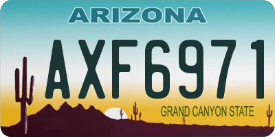 AZ license plate AXF6971