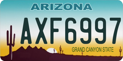 AZ license plate AXF6997