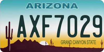 AZ license plate AXF7029