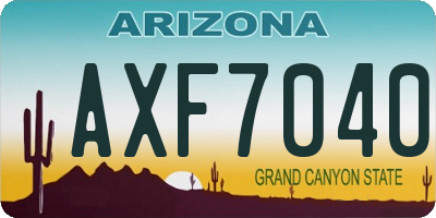 AZ license plate AXF7040
