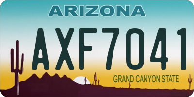 AZ license plate AXF7041
