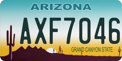 AZ license plate AXF7046