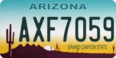 AZ license plate AXF7059