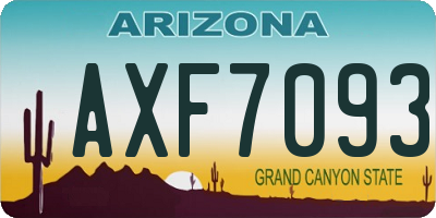 AZ license plate AXF7093