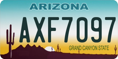 AZ license plate AXF7097