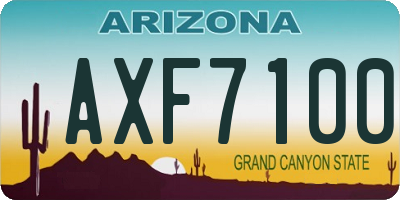 AZ license plate AXF7100