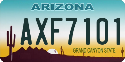 AZ license plate AXF7101
