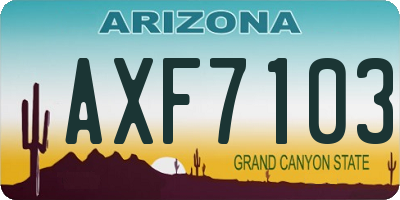 AZ license plate AXF7103