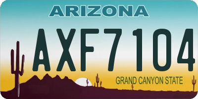 AZ license plate AXF7104
