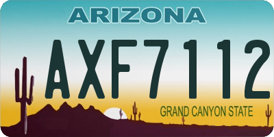 AZ license plate AXF7112