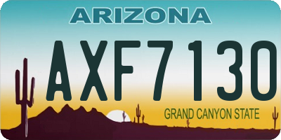 AZ license plate AXF7130