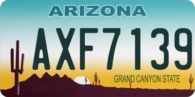 AZ license plate AXF7139
