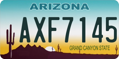 AZ license plate AXF7145
