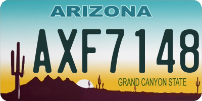 AZ license plate AXF7148