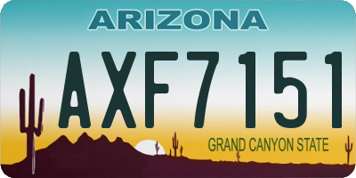 AZ license plate AXF7151
