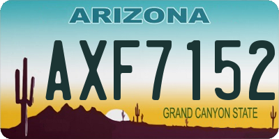 AZ license plate AXF7152