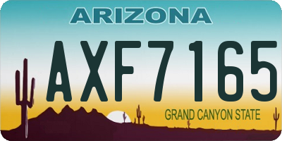AZ license plate AXF7165
