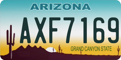 AZ license plate AXF7169