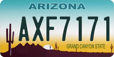 AZ license plate AXF7171