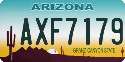 AZ license plate AXF7179