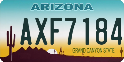 AZ license plate AXF7184