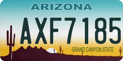 AZ license plate AXF7185
