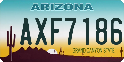 AZ license plate AXF7186