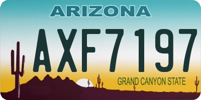 AZ license plate AXF7197
