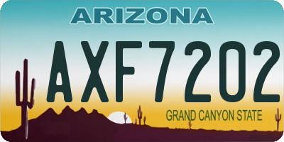 AZ license plate AXF7202