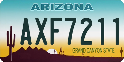 AZ license plate AXF7211