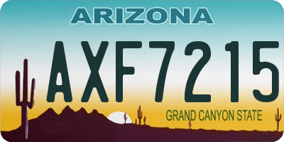 AZ license plate AXF7215